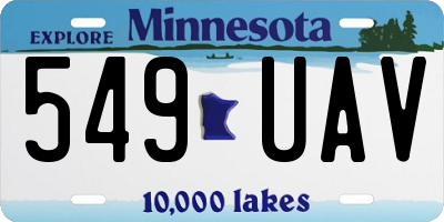 MN license plate 549UAV