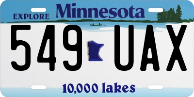 MN license plate 549UAX