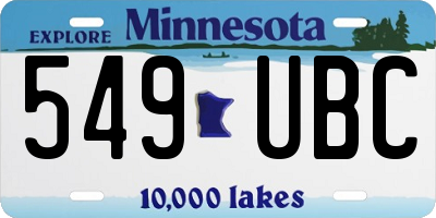 MN license plate 549UBC