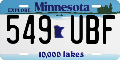 MN license plate 549UBF