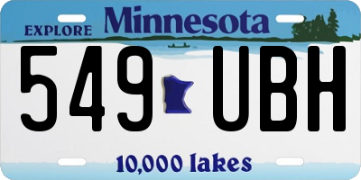 MN license plate 549UBH
