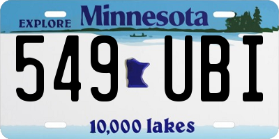 MN license plate 549UBI