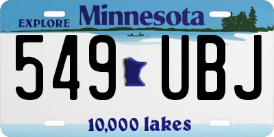 MN license plate 549UBJ