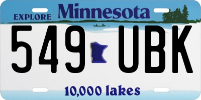 MN license plate 549UBK