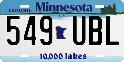 MN license plate 549UBL