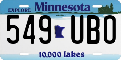 MN license plate 549UBO
