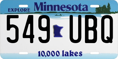 MN license plate 549UBQ
