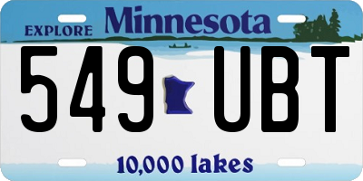 MN license plate 549UBT