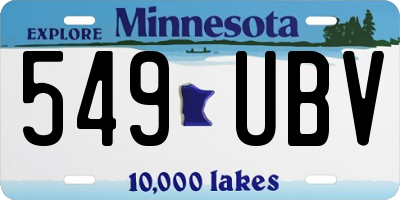 MN license plate 549UBV