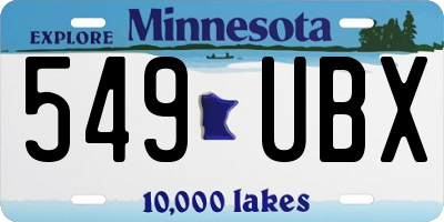 MN license plate 549UBX
