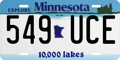MN license plate 549UCE