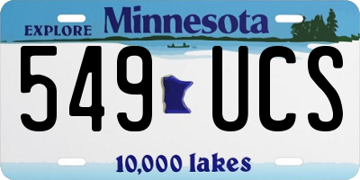 MN license plate 549UCS