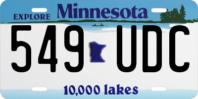 MN license plate 549UDC