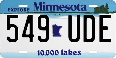 MN license plate 549UDE