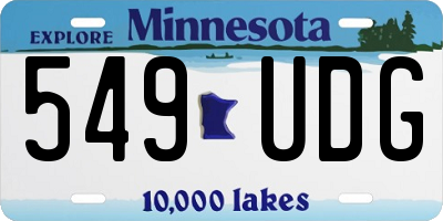 MN license plate 549UDG
