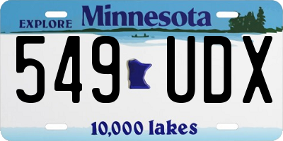 MN license plate 549UDX