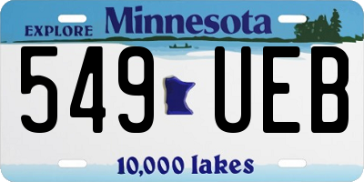 MN license plate 549UEB