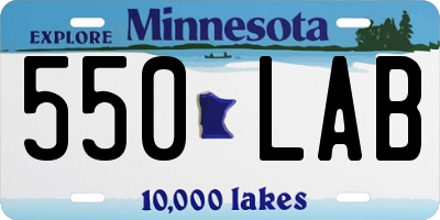 MN license plate 550LAB