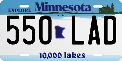 MN license plate 550LAD