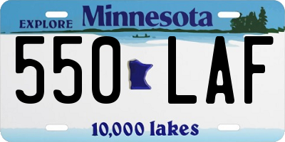 MN license plate 550LAF