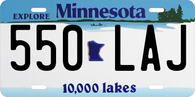 MN license plate 550LAJ