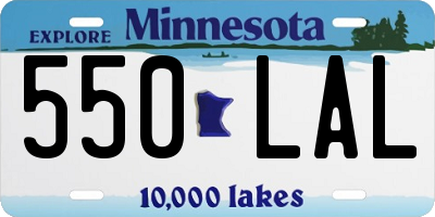 MN license plate 550LAL