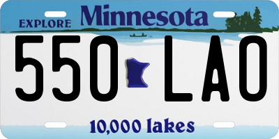 MN license plate 550LAO