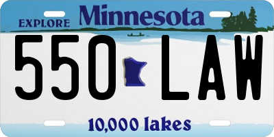 MN license plate 550LAW