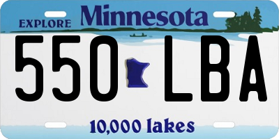 MN license plate 550LBA