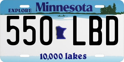 MN license plate 550LBD