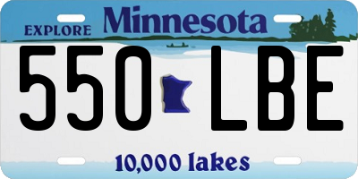 MN license plate 550LBE