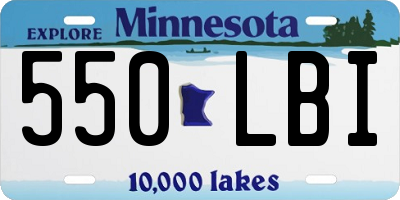 MN license plate 550LBI