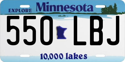 MN license plate 550LBJ