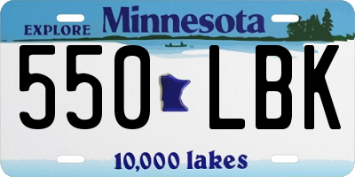 MN license plate 550LBK
