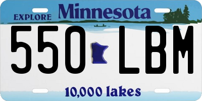 MN license plate 550LBM