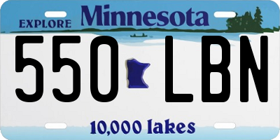 MN license plate 550LBN
