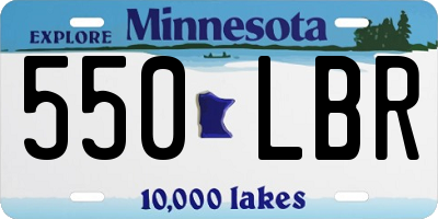 MN license plate 550LBR