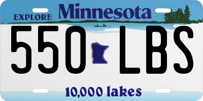 MN license plate 550LBS