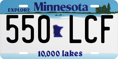 MN license plate 550LCF