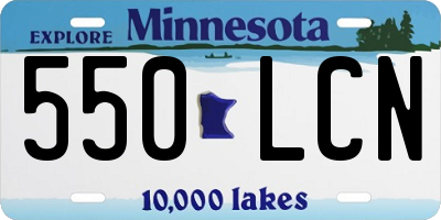 MN license plate 550LCN