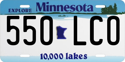 MN license plate 550LCO
