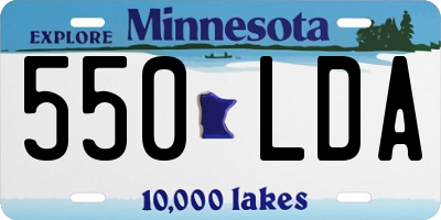 MN license plate 550LDA