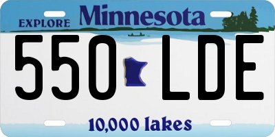 MN license plate 550LDE