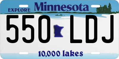 MN license plate 550LDJ