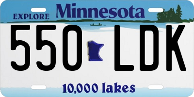 MN license plate 550LDK