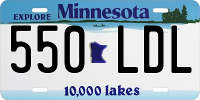 MN license plate 550LDL