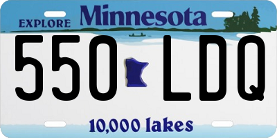 MN license plate 550LDQ
