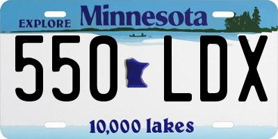 MN license plate 550LDX