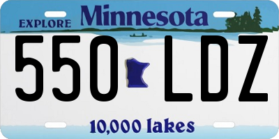 MN license plate 550LDZ