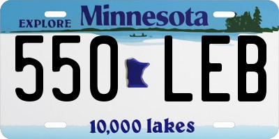 MN license plate 550LEB